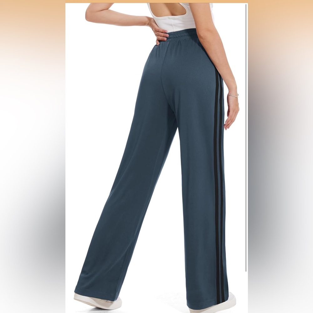 Women  Track Pants Loose Straight Leg - Picture 2 of 4